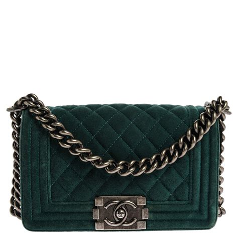 chanel boy bag velvet green|Chanel 22 bag small.